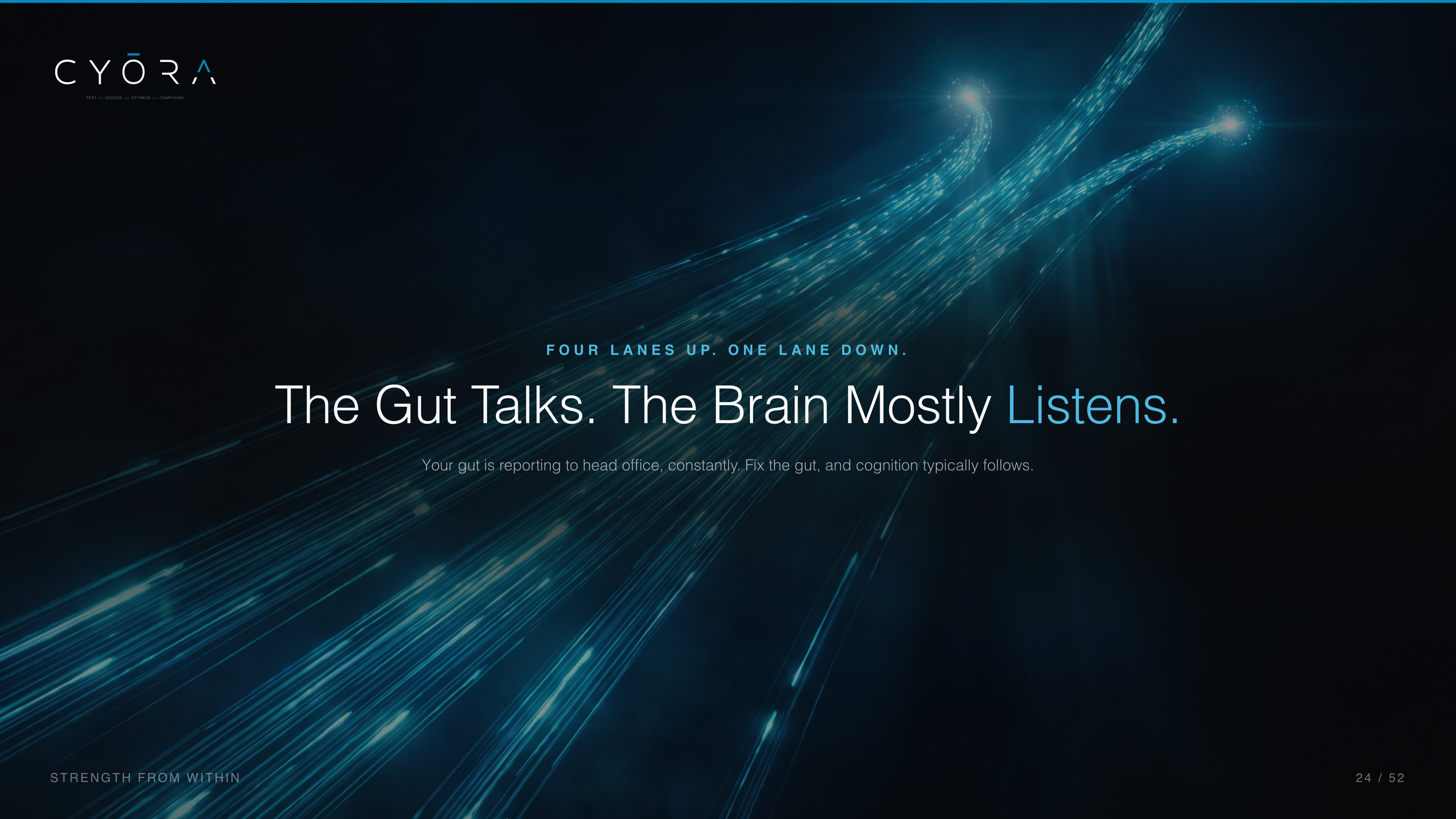 The Gut Talks. The Brain Mostly Listens.