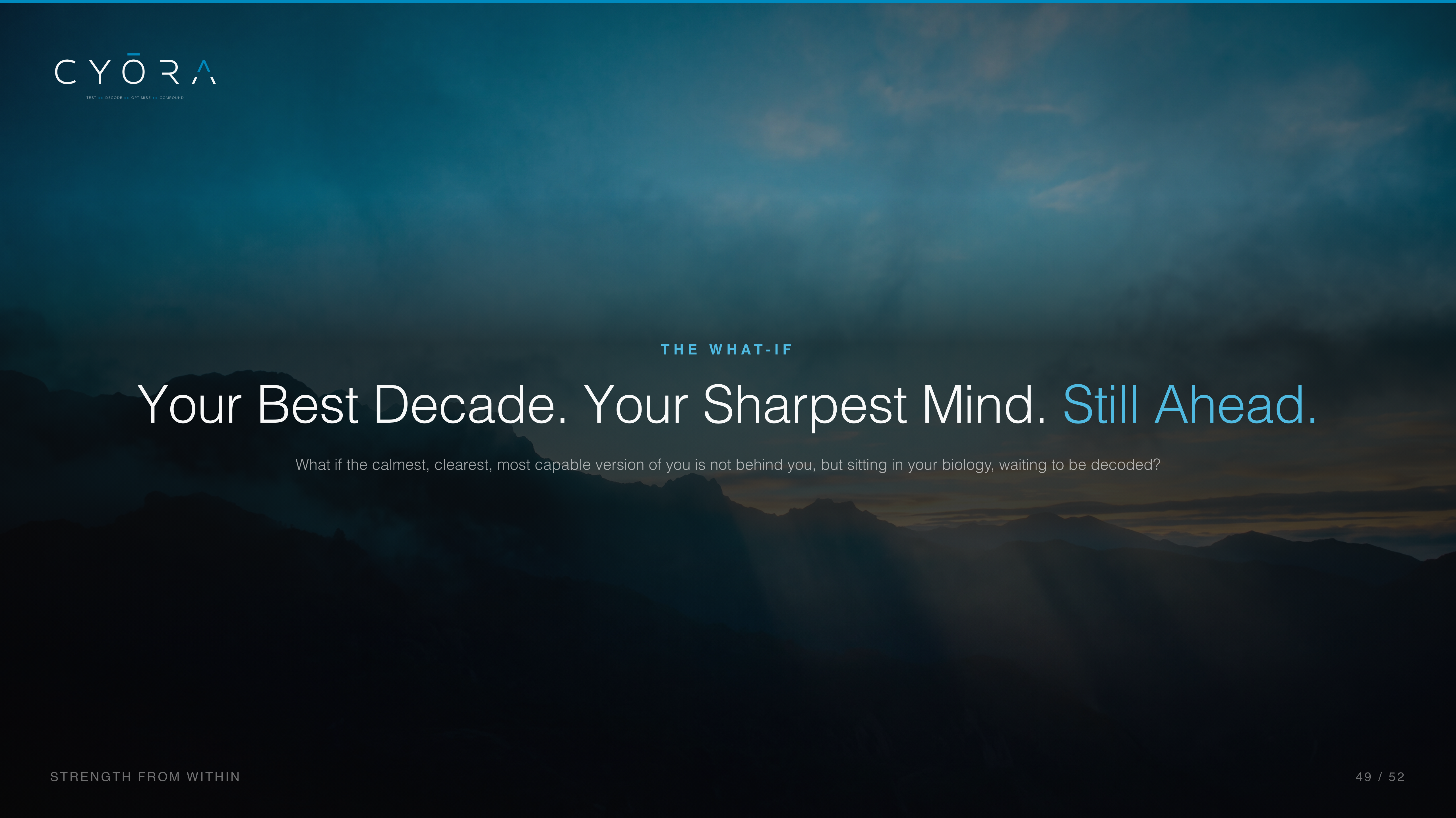 Your Best Decade. Your Sharpest Mind. Still Ahead.